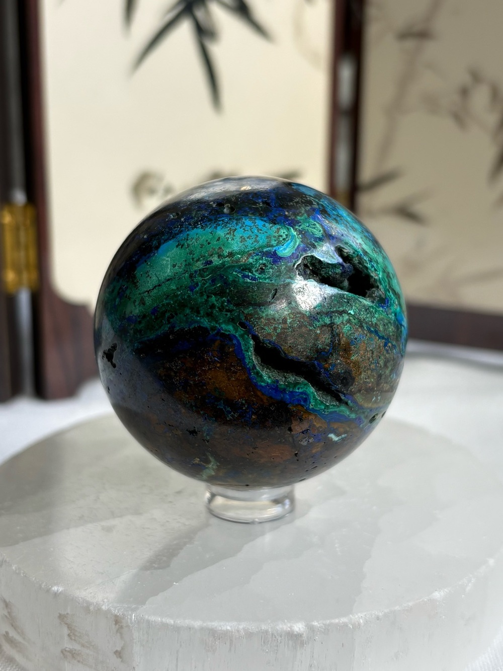 Azurite and malachite sphere - Picture 2 of 7